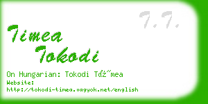 timea tokodi business card